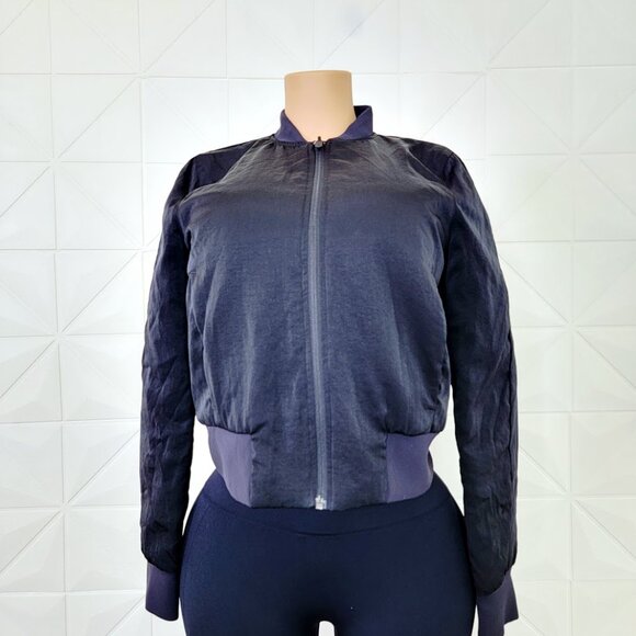 Lululemon Women's Midnight Navy Non-Stop Full-Zip Reversible Bomber Jacket Sz 6 - Picture 2 of 8